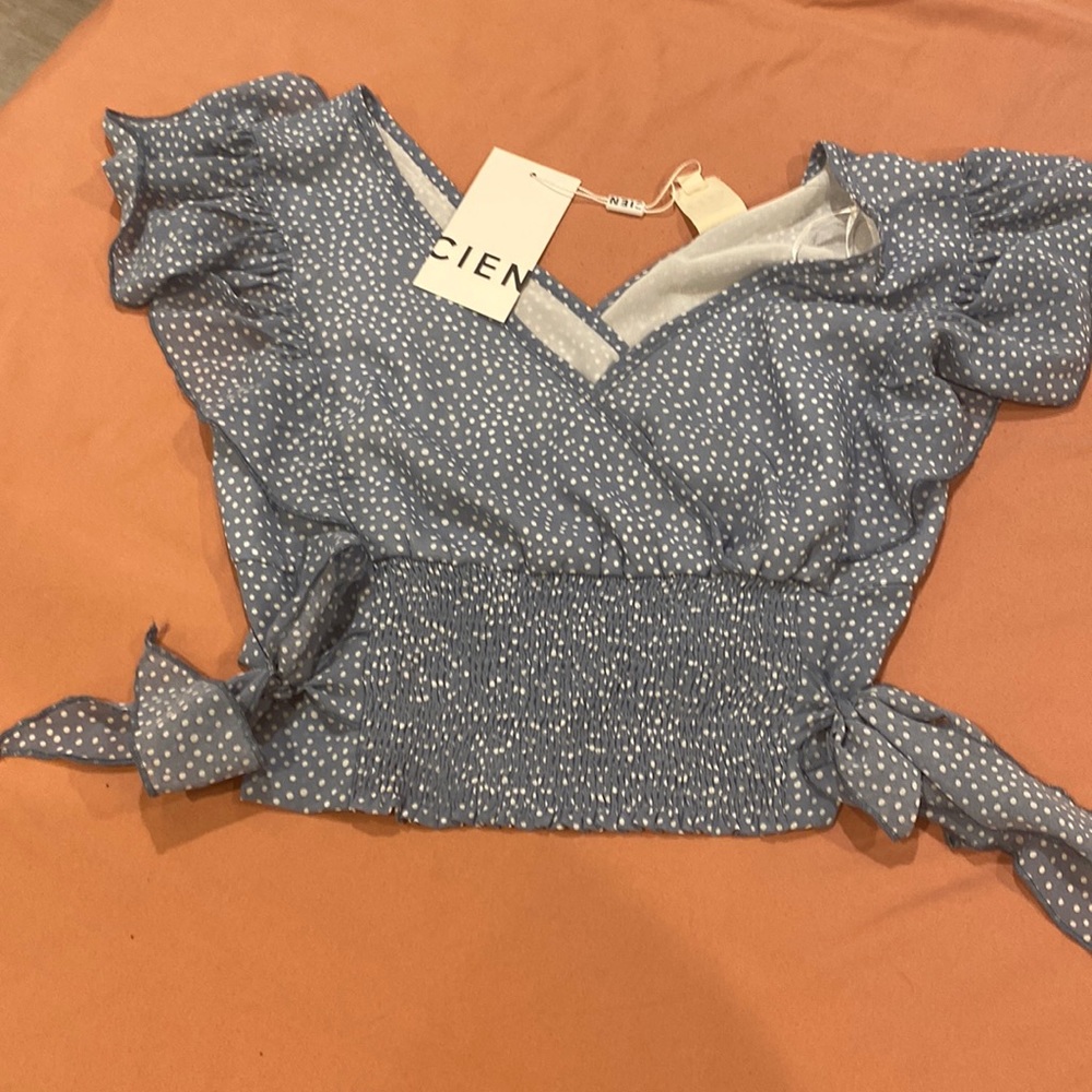 Cute crop top with side ties at waist
